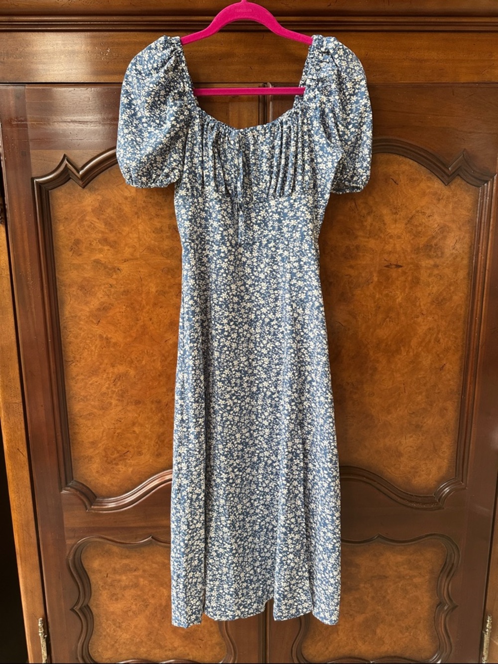 Chifit Floral Puff Sleeve Midi Dress - Picture 10 of 13
